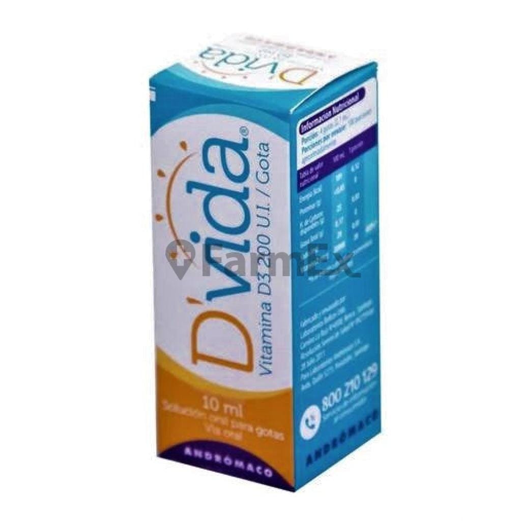 Dvida Vit. D3 Gotas 200 UI / gota x 10 mL Farmex-Fonasa-Persistente